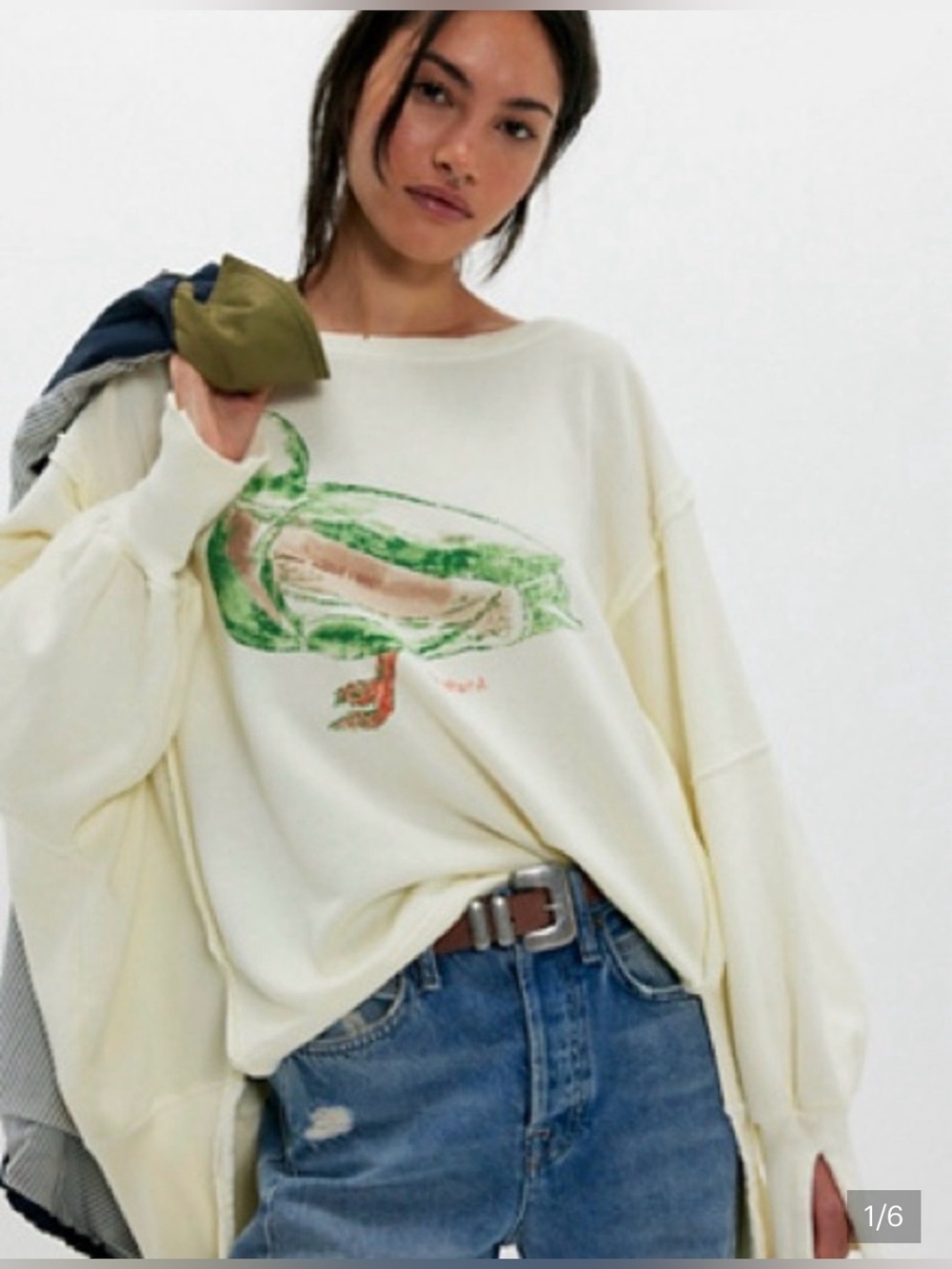 We The Free Graphic Camden Sweatshirt in Mallard Duck
